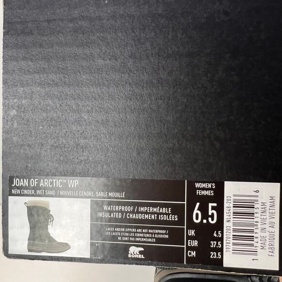 Sorel Joan of Arctic Suede Waterproof Boots New Cinder/Wet Sand Women 6.5 NWB - Picture 10 of 10